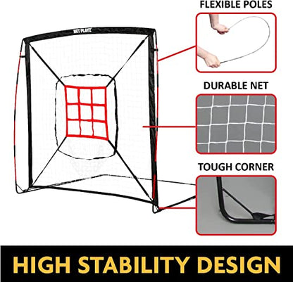 Baseball Net - Pitching Net/Hitting Net Batting Practice, Training Tools - Baseball Gifts for Kids, Children & Teens,Black