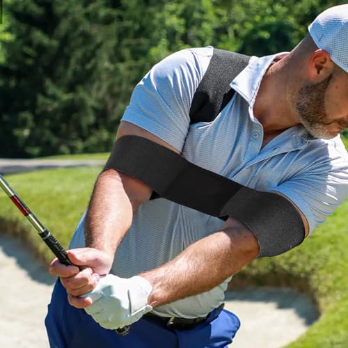 Amy Sport Golf Swing Training Aid Connector Band, for Arm Sync & Posture Correction, Beginners Men Women Ball Between Arms Practice Tool