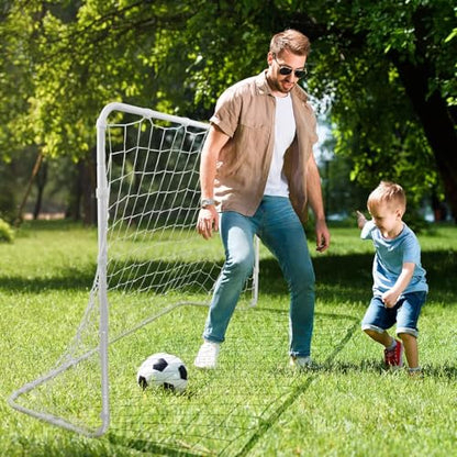 ZENY Portable Soccer Goal for Backyard,12x6 / 10x6.5 / 8x5 / 6x4 ft Kids Adults Soccer Net and Frame for Home Backyard Practice Training Goals, Soccer Training Equipment - style: 6 x 4FT - Metal - 2Pack