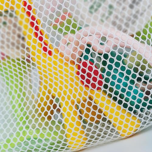 2 Pcs 35x40cm Drawstring Organizer Storage Bags White Sports Ball Bags See Through Mesh Bags Net Tote Bags Gym Equipment Mesh Bags with Cord Lock Closure