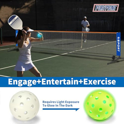 10 FT Mini Portable Pickleball Net Equipment Set - Tennis Net for Driveway Backyard, 2 Pickleball Paddles, 8 Pickleballs and Potable Carry Bag,Pickleball Net for Beginner