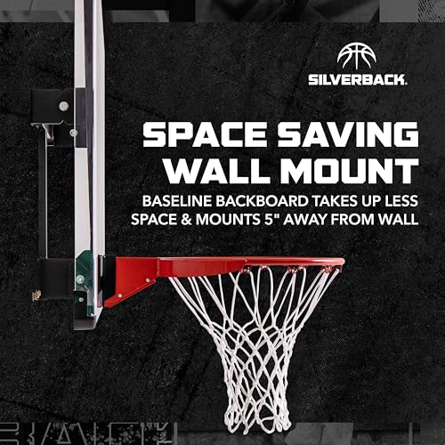 Silverback NXT 54" Wall Mounted Basketball Hoop, Indoor / Outdoor Basketball Hoop with QuickPlay Design - color: Fixed Height