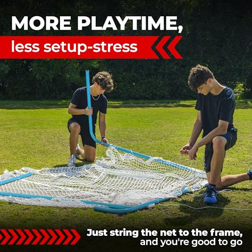 Velocity Official Size 6x6x7' Backyard Lacrosse Practice and Training Goal, Includes 4MM Lacrosse Net, for Youth, Kids, and Adults