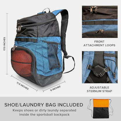 Xelfly Basketball Backpack with Ball Compartment