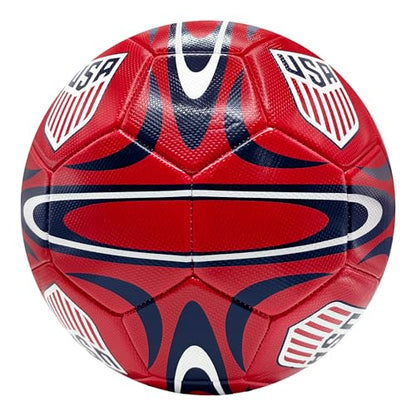 Icon Sports Officially Licensed US Soccer Federation Soccer Ball - color: USSF188BL-Red, size: 5