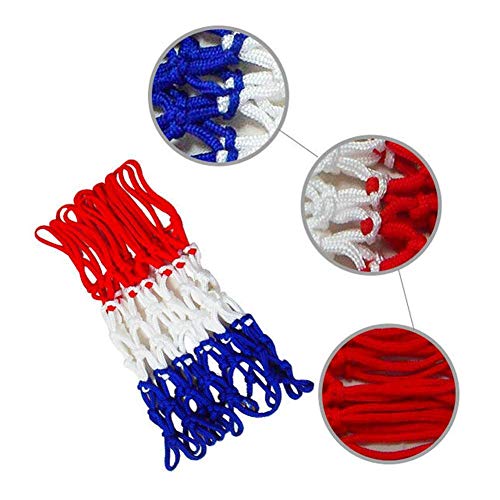 Replacement Basketball Net,Fits Standard Indoor or Outdoor Rims,Basketball Hoop Net Replacement,Red White Blue Bold Polyester Braided Rope,All Weather Anti Whip,for MiniBasketball Hoop Fits