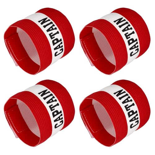 YOKIVE Captain Armband, Nylon Protective Arm Badge, Adjustable Flexibility, Great for Team Training Competitions - color: Red