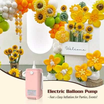 Balloon Pump Electric Air Pumps, 2-in-1 Electric Air Balloon Pump，Balloon Inflator for 260q,Foil, Latex Balloons and Sport Balls - style: Pink