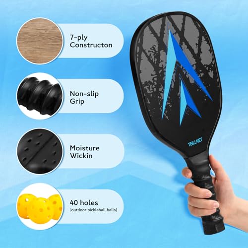 Teillnet Pickleball Net Set – 22FT Portable Net with Metal Holder & 4 Balls, Sturdy Steel Frame Ultra Stable Easy Setup & Carrying Bag 35.4"x7.5"x7.1", Weather-Resistant for Outdoor Indoor Driveway