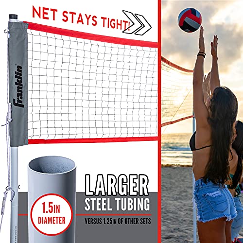 Franklin Sports Volleyball + Badminton Combo Sets - Backyard + Beach Outdoor Volleyball + Badminton Net Set - Portable Badminton + Volleyball Net with Poles - Volleyball, Rackets + Birdies Included - style: Elite