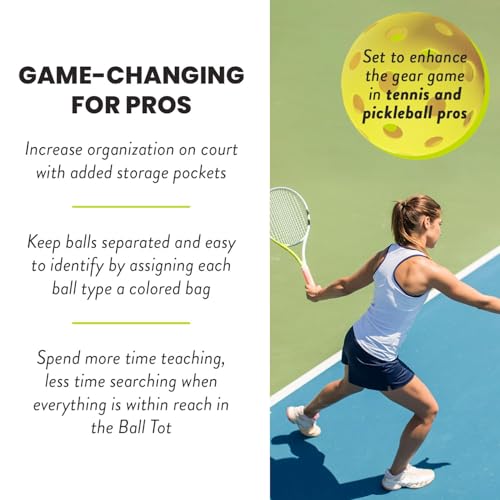 Racket Pets The Ball Tote - Replacement Bag for Tennis and Pickleball Pro Teaching Cart Hopper, Large Tote Bag For 150 Tennis Balls or 100 Pickleballs, Frame Not Included - color: Green