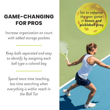 Racket Pets The Ball Tote - Replacement Bag for Tennis and Pickleball Pro Teaching Cart Hopper, Large Tote Bag For 150 Tennis Balls or 100 Pickleballs, Frame Not Included - color: Green