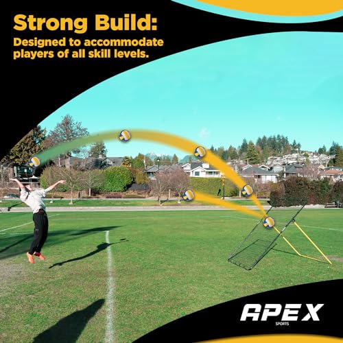 Apex Sports Adjustable Volleyball Rebounder Net 7x4 ft – Bounce Back Training Equipment with Angle Customization for Practicing Volleying, Bumping, Spiking – Durable & Portable with Travel Bag
