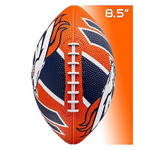 Franklin Sports NFL Team Footballs - Rubber Youth Mini Balls for All Teams - Kids 8.5" Football + Air Pump Sets - Official NFL Licensed - style: Denver Broncos