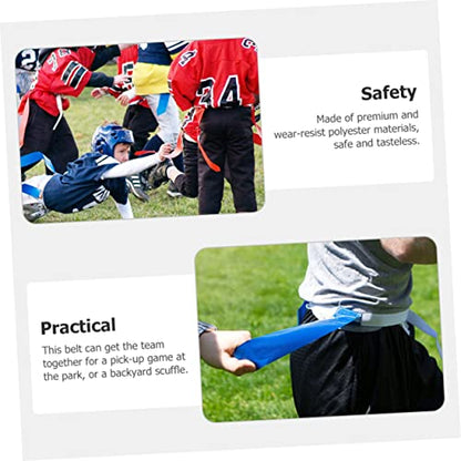 1Set Multi Use Football Waist Flag Set Belts Flags for Youth Rugby Games Outdoor Training Activities