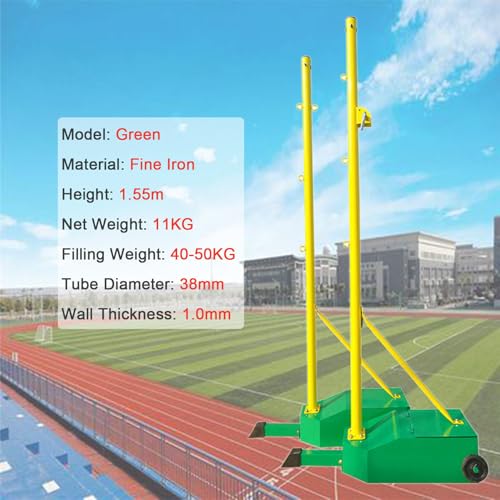 Badminton/Volleyball Pole & Nets Package,Portable Volleyball Net for Backyard Freestanding Badminton Court Training Net for Indoor or Outdoor,Volleyball Net Stand(Green withnet)