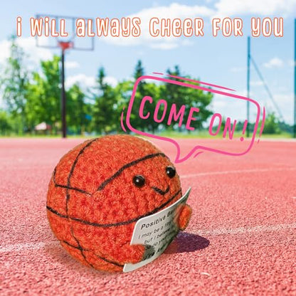 Funny Crochet Mini Basketball Gift for Basketball Lovers,Birthday Gifts for Men Women Basketballs Players Emotional Support Crochet - color: Basketball