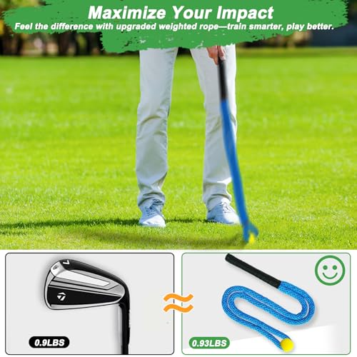 Golf Rope Swing Trainer, Professional Golf Swing Rope Training Aid to Improve Speed, Tempo, Rhythm, Flexibility and Strength, Golf Warm-Up Practice Equipment for Golfers of All Levels - color: Blue