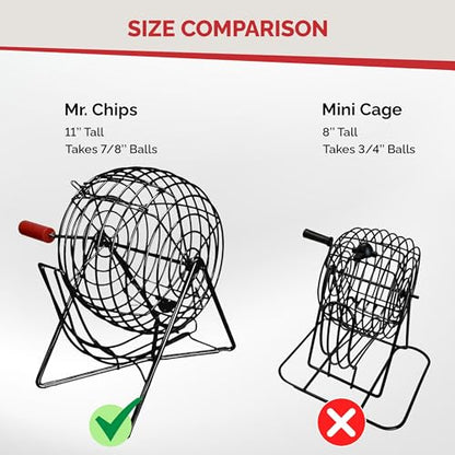 MR CHIPS Easy Read Bingo Balls 7/8 Inch Diameter (22 mm) with Fade and Scratch Resistant Large Numbers Letters that Will Never Rub Off - Compatible with 11 Inch Tall Bingo Cage - color: Bingo Balls 1 Pk