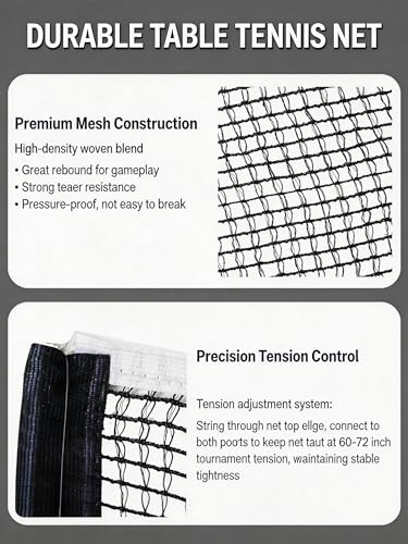 Ping Pong Net Compatible with Stiga, Durable Stable Table Tennis Net Compatible with Stiga, Stable for Intense Table Tennis Matches with Chian Tension,Navy,2PCS