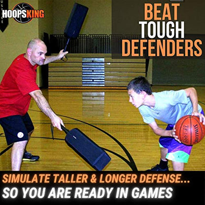 HOOPSKING Defender Extender Basketball Training Pads - Volleyball Blocking Drills - Football Quarterback Pass Rush Distractor - Makes Players Learn to Handle Taller, Faster, & More Athletic Opponents