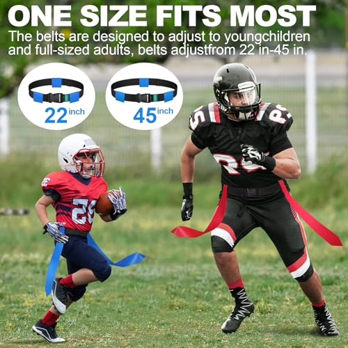 Flag Football Belts, 2/4/10/14/20 pcs of Adjustable Flag Football Set with Flags, Suitable for Youth Adults and Kids
