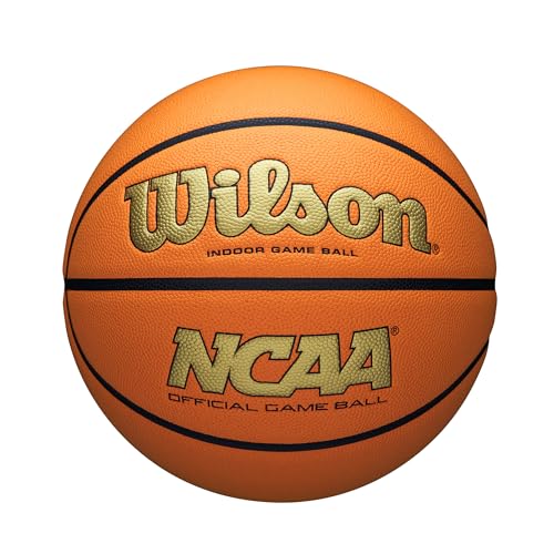 WILSON NCAA Evo NXT Official Indoor Game Basketballs - Sizes 6 and 7 - color: Gold/Orange, size: Size 6 - 28.5"