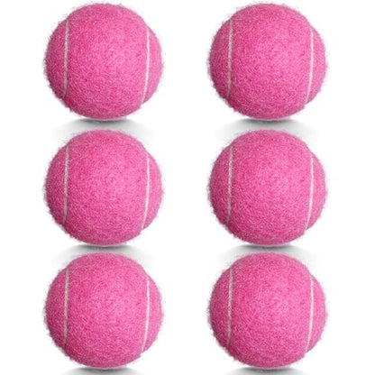 Tennis Balls, 6 Pack Advanced Training & Practice Tennis Balls for Beginners, High Visibility Pet Dog Playing Balls - color: Pink