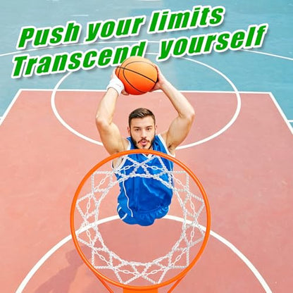 Insaga Chain Basketball Net Heavy Duty Metal - 19'' Basketball Chain Net for Hoop Outdoor Indoor Replacement, Rustproof Steel Chain Net for Standard 12-Loop Rim, Easy to Install