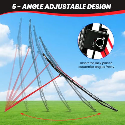 BAGAIL Volleyball Rebounder Net 7x4 Ft, Bounce Back Training Equipment with Unique Curved Frame for Better Catching, 5 Adjustable Angles for Volleying & Spiking, Easy Set Up & Sturdy Base - color: Red