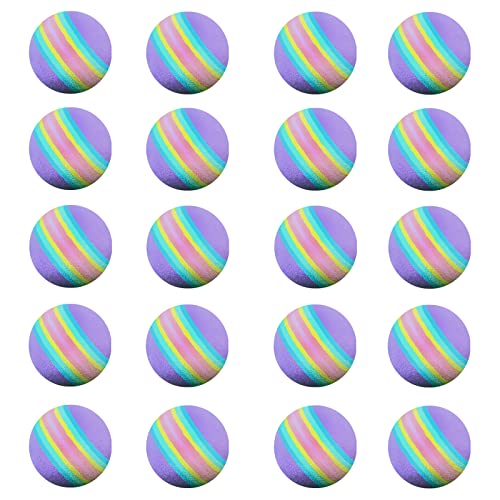 Scott Edward Air Golf Practice Balls, Bright Multicolor and Lightweight Sponge Ball, 20 Pieces, Golf Training Indoor and Outdoor, for Backyard Hitting Mat, Soft - color: Purple