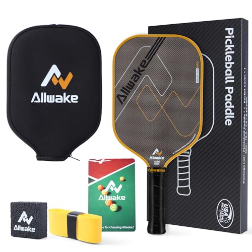 Pickleball Paddles, 3K Titanium Hybrid Carbon Fiber Pickleball Paddles Set, USAPA Approved Elite Control & Power Pickleball Paddle with 16mm Honeycomb Core, Ergo Sweatproof Grip & 360° Edge Protector