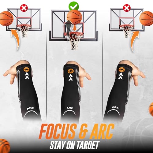 The Ringer Hoops Basketball Sleeve – Basketball Shooting Trainer Arm Sleeve – Shot Trainer with Marked Lines. - size: Adult