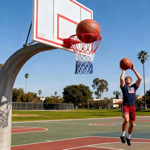 Thickening Basketball Net Replacement Heavy Duty, 12 Loops, [6.88Ounce],Upgrade Thick Professional Basketball Nets Outdoor, All Weather Anti Whip, Fits Standard Basketball Hoop Indoor or Outdoor