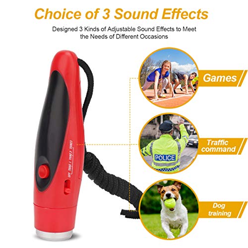 Electronic Whistle, Battery Operated Whistle Adjustable 3 Different Loud Whistle Sounds with Lanyard Handheld Electronic Whistles for Referees Volleyball Coaches Teacher, Soccer Sports Whistle - color: red