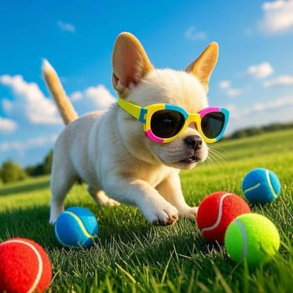 6 PCS Training Tennis Balls, High Elasticity Practice Tennis for Beginner, Exercise Playing Balls Felt Training Toys for Pet Dog (Beige)