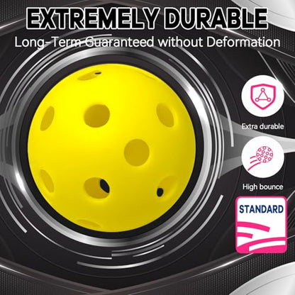 6 -Pack Pickleball Balls, 26 Holes Outdoor Pickleballs, High Elasticity & Durable Pickle Balls for All Style Pickleball Paddles Indoor Pickleballs - color: Yellow, style: 6 - Pack