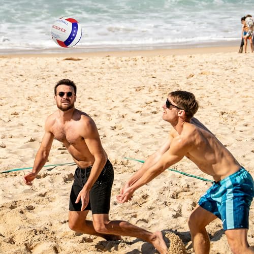 Glow in The Dark Volleyball Size 5 Official Size Indoor & Outdoor Volleyball with Night-Glow Effect Luminous Night Ball for Beach Gym Backyard with Pump Kit