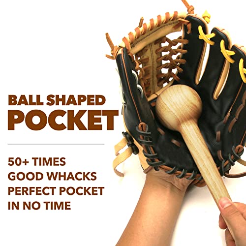 AliBall Baseball Glove Mallet - Quick Create Ball Shaped Pocket for Softball Glove - One Piece Solid Construction for Breaking in Glove - color: Natural colour