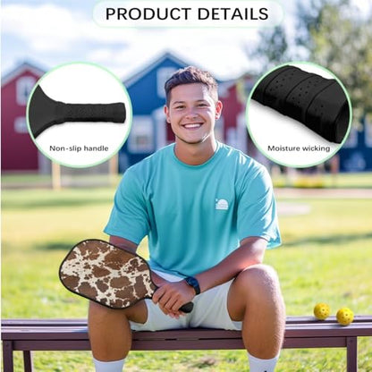 Pickleball Set of 3, Carbon Fiber Pickleball Racket, 1 Pack with Pickleball Paddle Cover, 1 Pickleball Bag