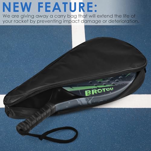 BROTOU Padel Tennis Racket Carbon Fiber Surface with EVA Memory Foam Core with Carry Bag