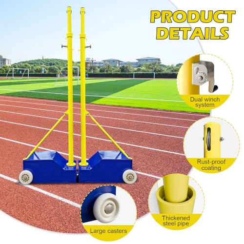 Volleyball Net Systems,Heavy Duty Indoor Volleyball Net Height Adjustable, Portable Volleyball Poles for Backyard Outdoor School Stadium(1 Volleyball Net + 1 Badminton Net)