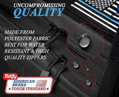 Tidify Patrol Bag Used By Law Enforcement Police Gear and Military Grade - Water Resistant Police Officer Duty Bag - Heavy Duty Car Front Seat Organizer with Multiple Storage Space