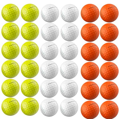 Maxfli StraightFli Golf Balls Variety Pack – 36-Pack (Gloss White, Gloss Yellow, Matte Orange) | Soft Feel, Durable Ionomer Cover | Ideal for Beginners & Recreational Golfers