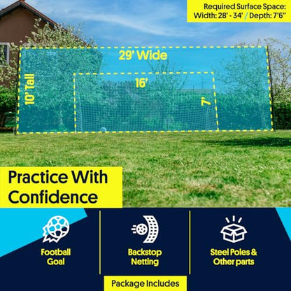 Open Goaaal 3-in-1 Soccer Training Rebounder - Soccer Goal for Volley, Passing, Training - Outdoor Sports, Backyard Games - size: Large with Targets