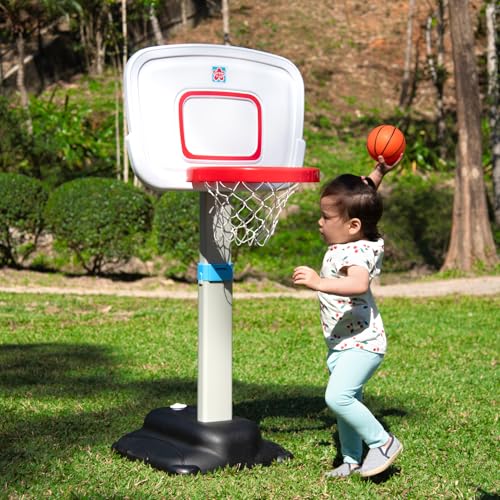 Grow’n Up® Basketball Stand, Sturdy & Durable, Kids Shoot Hoops, Basketball Games, Easy Assembly, Adjustable Heights, Ages 1.5+ - color: Grey