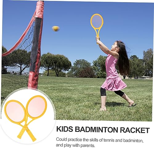 2Pcs Parent Outdoor Sports Tennis and Badminton Racket Set Large Racket with Tennis Balls and Badminton Rackets for Family Fun and Beginner Learning Activities