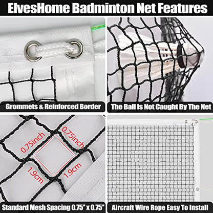 Professional Portable Badminton Net - 20FT X 2.5FT, Ideal for Backyard, Beach, Schoolyard & Competition, Includes Carrying Bag