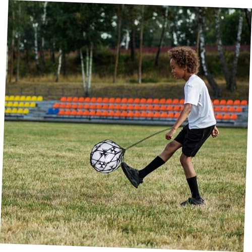 GALPADA Football Juggling Trainer Net Adjustable Soccer Training Equipment for Youth Black Football Kick Throw Practice Aid Easy Storage Portability