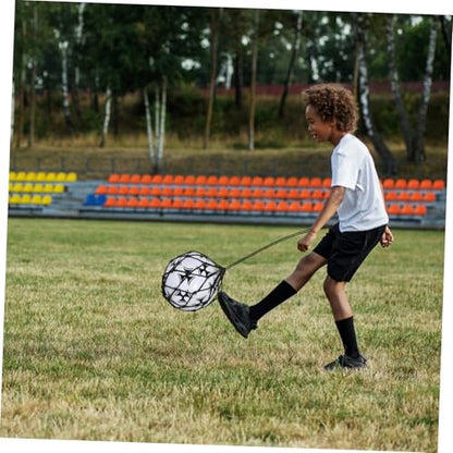 GALPADA Football Juggling Trainer Net Adjustable Soccer Training Equipment for Youth Black Football Kick Throw Practice Aid Easy Storage Portability